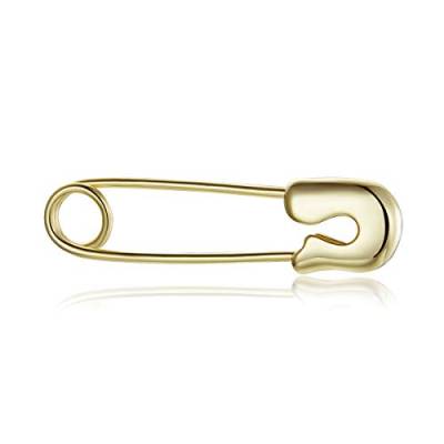 Goldfarbene Snap-Pin-Ohrstecker für Damen, Herz, klare CZ, 3 Stile, 925er Sterlingsilber-Schmuck von Generic