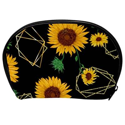 Hängende Reise Kulturtasche, tragbarer Make up Organizer, Kosmetikhalter für Pinsel Set,Geometrisches Muster der Sonnenblume von Generic