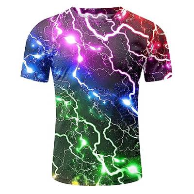 Herren Basic Rundhalsausschnitt Kurzarm T-Shirts Bunt Handabdruck Sommer Bluse Männer 3D Drucken Lustig Shirts Alltag Party Tops von Generic