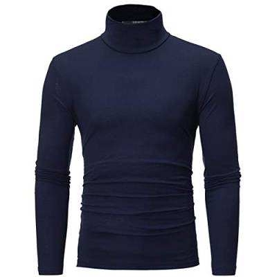 Herren Rollkragenshirt Einfarbig Langarm,Herren Longsleeve Rollkragenpullover Regular Fit Rollkragen Pullover Baumwolle Sweatshirt Unterzieh Elastisch von Generic