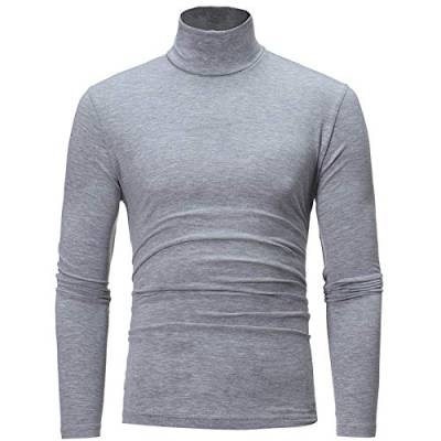 Herren Rollkragenshirt Langarm,Herren Longsleeve Rollkragenpullover Regular Fit Langarmshirts Rollkragen Pullover Baumwolle Sweatshirt Unterzieh Elastisch Einfarbig von Generic