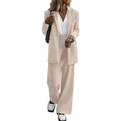 Hosenanzug Damen Festlich Elegant Business Hosenanzüge 2 Teiler Abendrobe Outfit Set Langarm Anzugjacke und Anzughosen Zweiteilig Büro Slimfit Formal Modern Festlicher Suit von Generic