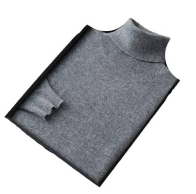 Generic Kaschmir-Pullover für Herren Winter Rollkragenpullover Langarm Strickpullover Herren, grau, XX-Large von Generic