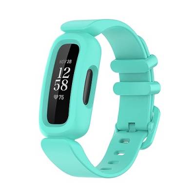 Kinder Armbänder Kompatibel mit Fitbit Ace 3 Armband, weiches Silikon wasserdichtes Armband Sport Uhrenarmband Jungen Mädchen (Sky Blue, One Size) von Generic