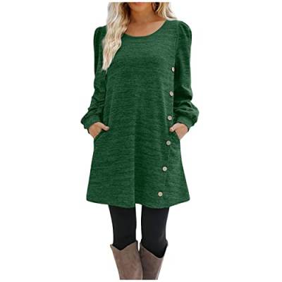 Kleid Damen, Wickelrock Wollrock Abendkleider Mit Ärmel Etui Kleider Ballkleid Mit Schlitz Herbstkleid Blau Kleiderstange Wandmontage Lederrock Midi Schwarz Unterkleid (Dunkel Grün-1, XL) von Generic