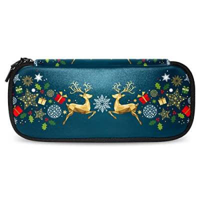 Kleine Make up Tasche, Reißverschlusstasche, Reise Kosmetik Organizer für Frauen und Mädchen,Elch Schneeflocke Weihnachten von Generic