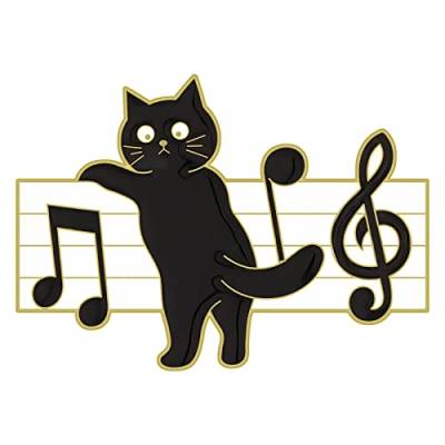 Kreative Karikatur Spielen Klavier Notizen Katze Form Nette Nette Nette Vielseitige Zubehör Brosche Perle Cluster Knöpfe, e, Einheitsgröße von Generic