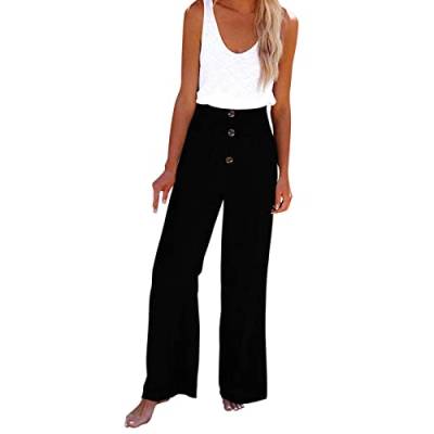 Leinenhose Damen Lang Casual Leicht Stretch Sommerhose Lang Hose Plissee Atmungsaktive Haremshose Bequemer Luftige Bequeme Baggy Kordelzug Lässige Leinen Baumwolle Weite Lose von Generic