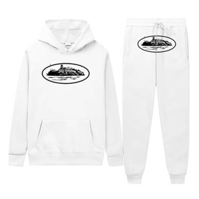 NOFS Jogginganzug Streetwear Buchstaben Drucklose Hoodies und Jogginghosen Tracksuit für Herren Y2K Männer Hip Hop Hose Trainingsanzüge Pullover Lässig Oberteile und Sporthosen von Generic