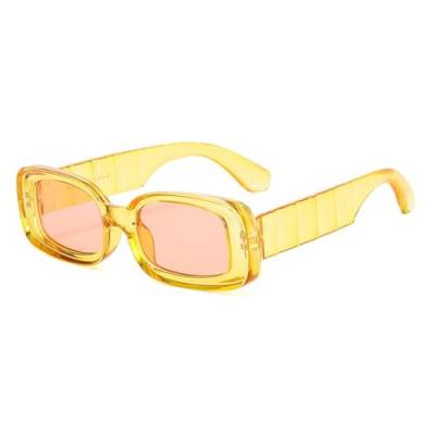 Rechteckige Herren- und Damen-Sonnenbrille, Urlaub, Strand, trendige UV400-fahrende dekorative Sonnenbrille, Geschenk (Color : D, Size : 1) von Generic