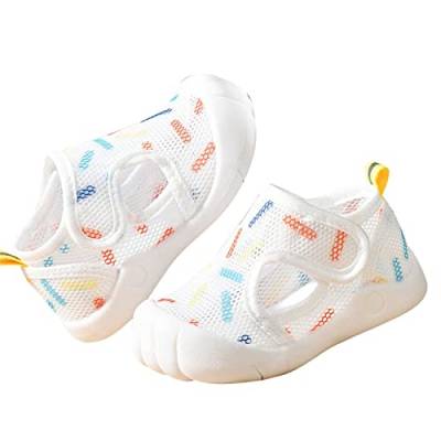 Schuhe Kinder 26 Sommer-Säuglingskleinkind-Mädchen-Schuhe Sandalen mit flachem Boden, nicht slio, halboffene Spitze, atmungsaktive, weiche Schuhe Herren Badeschlappen (Beige, 22 Infant) von Generic