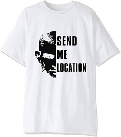 Send Me Location Fighter Artwork Herren T-Shirt Gr. M, weiß von Generic