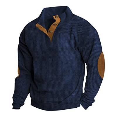 Tshirt Herren Vintage Langarm Distressed Henley Shirt Pullover Herren Retro Outdoor Langarmshirts Herren Tactical T-Shirt Tops Casual Hemd Schnürhemd V-Ausschnitt Sweatshirt von Generic
