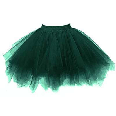 Tüllrock Damen 50er Tütü Rock Petticoat Unterrock Vintage Ballettrock Festliche Kostüm Multi-Schichten Ballet Blase Tanzrock Tanzkleid Ballkleid Kurz Retro Ballett Unterrock Petticoat Puffy Tutu von Generic