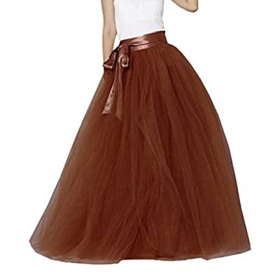 Tüllrock Damen Lang Tüll Rock Tütü Karneval Kostüm Petticoat Unterrock 50er Vintage Ballet Tanzrock Tanzkleid Ballkleid Ballett tütü Rockabilly für Halloween Karneval Party Kaffee von Generic