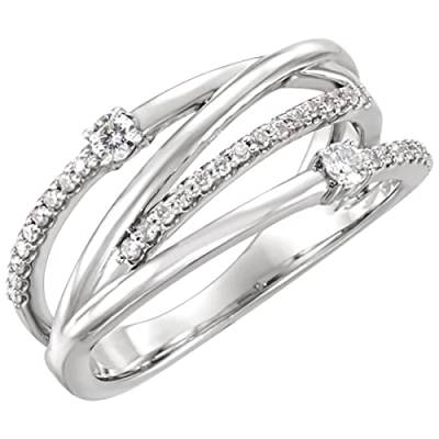 Verlobungs-Rundschliff-Zirkon-Frauen-Hochzeits-Ring-Schmuck-Ringe für Frauen-voller -Damen-Ring Ringelsocken Damen Sneaker (Silver, 8) von Generic