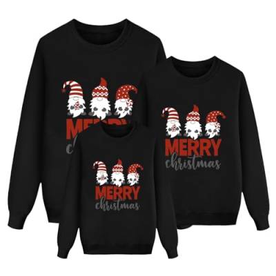 Weihnachten Pullover Set Partnerlook Pärchen Weihnachtspullover Familie Set Gestrickte Pullover Strickpullover Winterpullover Weihnachtspullis Sweatshirt für Mädchen Jungen Kinder Damen Herren A215 von Generic