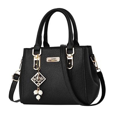 handtasche damen Damen Handtasche Leder Henkeltasche Top Griff Tasche Vintage Weiches Umhängetasche Schultertasche für Frauen A03 von Generic