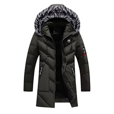 jacke herren winter,Herren Übergangsjacke Warm Daunenjacke Lang Daunenmantel Herbst Winter Steppjacke mit Kapuze Jacke Outdoorjacke Mantel Warme Gefütterter von Generic