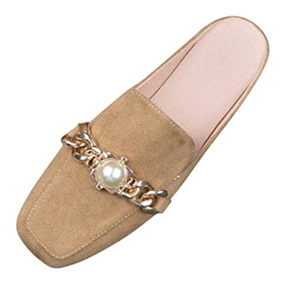 Ballerinas aus Kunstleder Damen Pumps Schuhe Runde Zehe Espadrilles Slipper Damen Loafer ohne Absatz Sonnenscheinschuhe Flache Sandalen Klassische Weiche Schuhe von Generisch