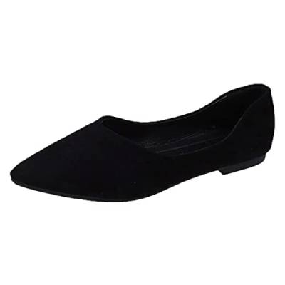 Damen Ballerinas mit Riemchen Pumps Textil Vegan Stilettoabsatz Slip on Espadrilles aus Baumwolle Mokassins Loafer Spitze Flache Schuhe Flache Sommersandalen mit Geschnürte Schleife von Generisch