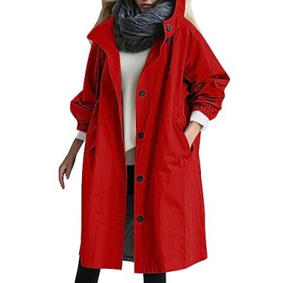 Generisch Damen Trenchcoat Übergangsmantel Atmungsaktiv Frühlingsmantel Oversize Outdoorjacke Jacke Frühling Tailliert Longjacke Leicht Langer Mantel Softshelljacke Trenchcoat Elegant von Generisch