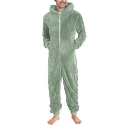 Generisch Schlafoverall Herren Lang: Winter 4XL Kuschelig Lang Schlafoverall Onesie Overall Warm Sexy Elegant Schlafanzug Hausanzug Lustig Einteiler Homewear Jumpsuit von Generisch