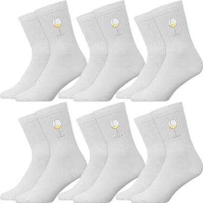 Generisch Weißweinflasche - Atmungsaktive Sportsocken Tennissocken Crew Socks Baumwolle Socken von Generisch