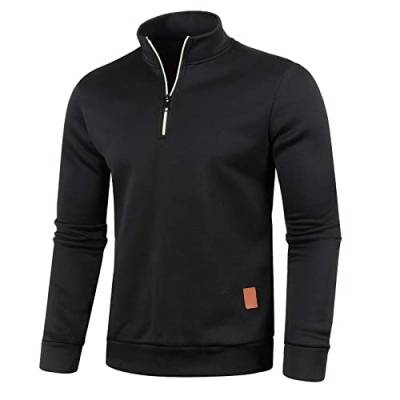 Sweatshirt Herren Pulli Oberteil Langarmshirts für Herren Strickpullover Herren Mode Slim Fit Strick-Pullover Herren Winterpullover Thermo Loose Oberteile Pullover Regular Fit Mit Rollkragen von Generisch