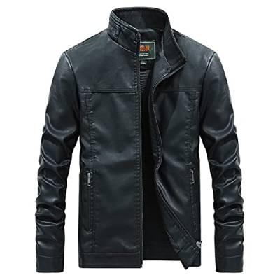 biker jacket men vintage motorradjacke herren vintage retro leder herren bomberjacke winter 4xl herren lederjacken für frühling und herbst fliegerjacke leder herren von Generisch