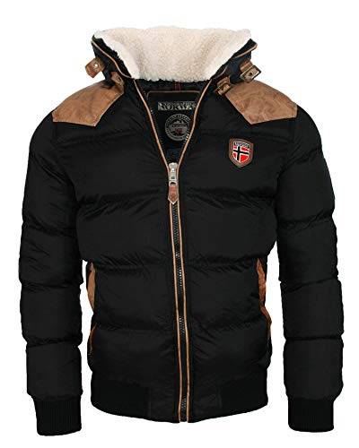 Geographical Norway warme Winterjacke Designer Herren Winter Stepp Jacke [GeNo-31-Schwarz-Gr.3XL] von Geographical Norway