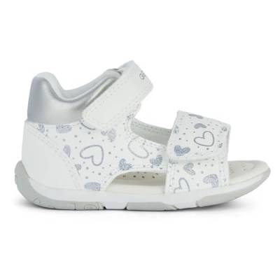 Geox Baby-Mädchen B TAPUZ Girl Sandal, White/Silver, 24 EU von Geox