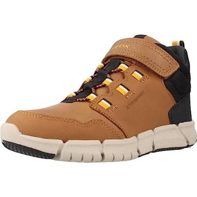 Geox J FLEXYPER Boy B ABX Ankle Boot, Brown/DK Yellow, 31 EU von Geox