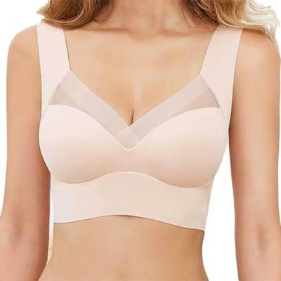 Damen BH ohne Bügel Zero Feel Bralette Nahtloser BH Schlaf BH Ultra leicht Push-Up BH Gepolstert Bügelloser Bustier für Schlafen Yoga von Geymxzik