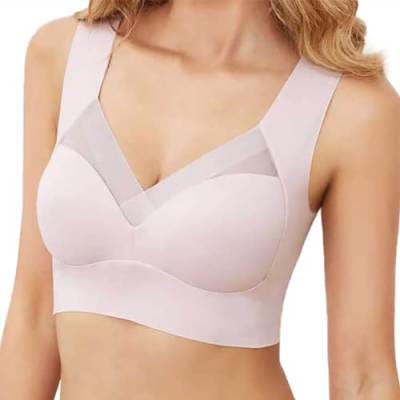 Damen BH ohne Bügel Zero Feel Bralette Nahtloser BH Schlaf BH Ultra leicht Push-Up BH Gepolstert Bügelloser Bustier für Schlafen Yoga von Geymxzik