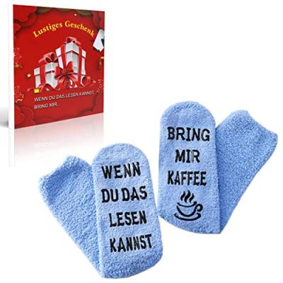 Lustige Socken Geschenke für Männer Frauen, Witzige Geschenk für Weihnachten Füllung Adventskalender, Geburtstagsgeschenk | Wenn Du Das Lesen Kannst, Bring Mir Kaffee von Geymxzik