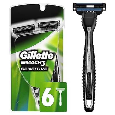 Gillette Mach3 Herren Einwegrasierer, Sensitive, 6 Stück von Gillette