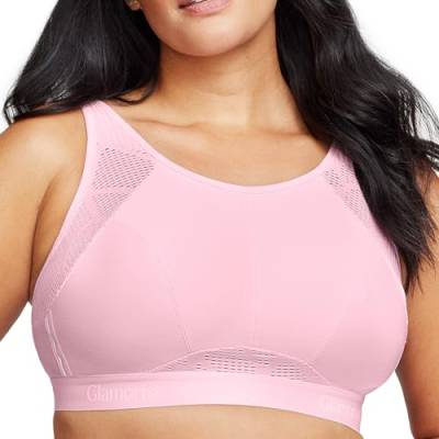 Große Größen Plusgröße Atmungsaktiver Mesh-Sport-BH ohne Bügel Nr. 1068, Pink, 80D von Glamorise