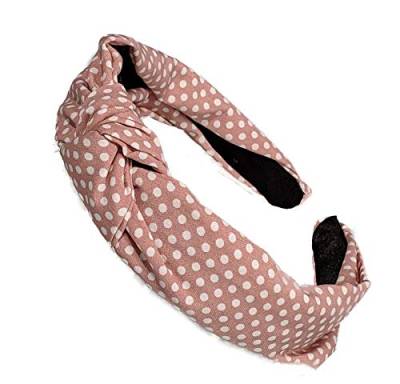 Retro Haarband für Damen und Mädchen, 2,75 cm, rosa gepunktet, Knoten, Kunststoff Glitz4Girlz von Glitz4Girlz
