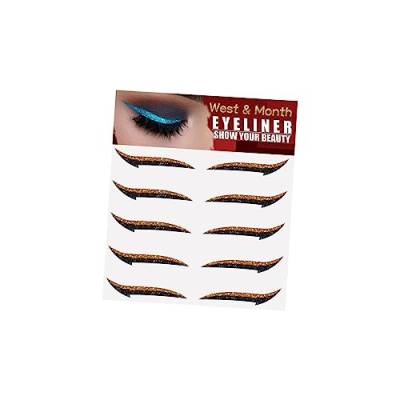 Gralara 5 Paar Make-up-Eyeliner-Aufkleber, schnelles Make-up-Werkzeug, glitzernde Eyeliner-Aufkleber für Hochzeiten, Orange von Gralara