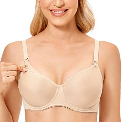 Gratlin Damen Still BH mit Bügel Gepolstert Schwangerschafts BHS Umstands Stütz BH Komfort Clip Down Cups Beige # 2 70C von Gratlin