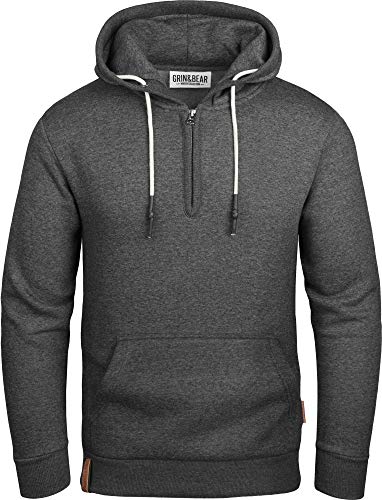 Grin&Bear Herren Hoodie Kapuzenpullover GEC483 Anthrazit-S von Grin&Bear