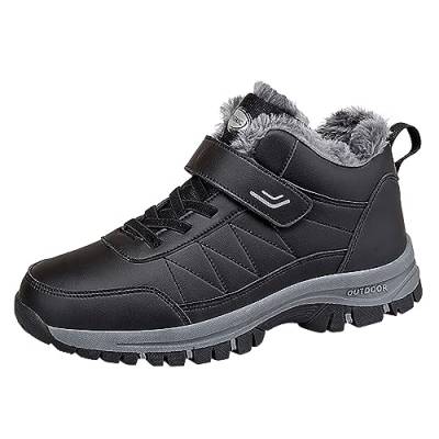 Gsheocm Schuhe Herren Winter Winterschuhe Herren Gefüttert Warm Verdickte Winterstiefel Knöchel Mode Casual Schneestiefel Anti-Rutsch Trekking Herrenschuhe Flach Winter Outdoor Boots Trekkingschuhe von Gsheocm