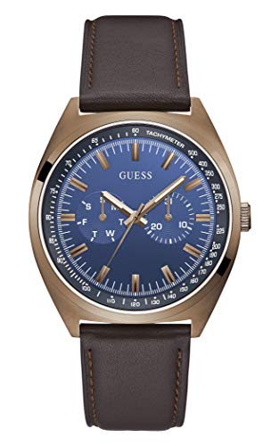 Guess Watches Gents Blazer Herren Uhr analog Quarzwerk mit Leder Armband GW0212G2 von GUESS