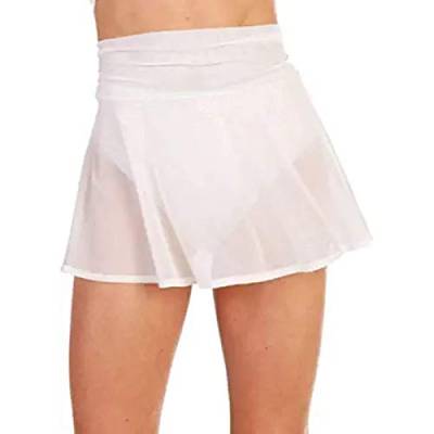 Damen Schiere durchsichtige Cover Ups Rock Badeanzug Chiffon Beach Bikini Minirock Wickel Skorts Kurze Sarongs (Weiß, XL) von GuliriFe