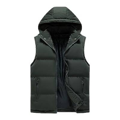 Guotobe Herren Steppweste mit Kapuze Fleeceweste Winterjacke Freizeit Weich Weste Warm Wasserdicht Herrenweste Atmungsaktiv Leicht Pufferweste Kurz Sweatjacke Fotografie Übergangsjacke von Guotobe