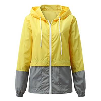 Regenjacke Damen Wasserdicht Atmungsaktiv Leicht Übergangsjacke Regenbekleidung Fahrrad Wasserdicht Regenmantel Camping Faltbar Kapuzenjacke Mit Kapuze Atmungsaktiv Windjacke Outdoorjacke Frauen von Guotobe