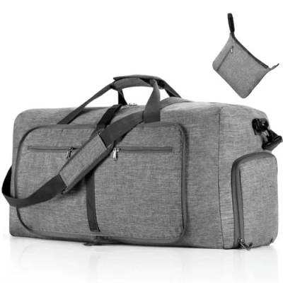 Gyios Sporttasche Herren Große Kapazität Reise Duffel Bag 85l Schulter Sport Tasche Frauen Faltbare Große Reisetasche Männer Fitness Gepäck Sack-grau-l von Gyios