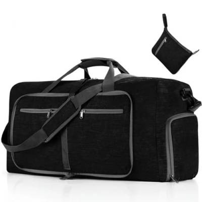 Gyios Sporttasche Herren Große Kapazität Reise Duffel Bag 85l Schulter Sport Tasche Frauen Faltbare Große Reisetasche Männer Fitness Gepäck Sack-schwarz-m von Gyios