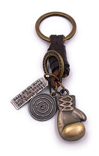 H-Customs Boxhandschuh Boxen Sport Schlüsselanhänger besonderer Anhänger aus Metall Bronze von H-Customs